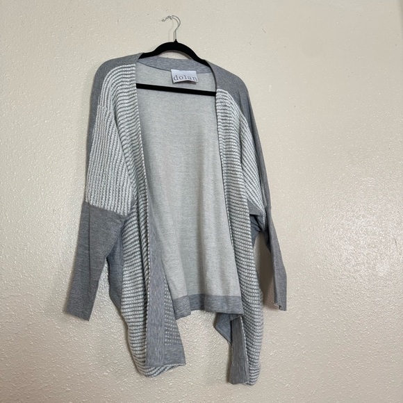 Dolan Gray Dolman Sleeve Cardigan White Knit Stripes - Picture 5 of 5